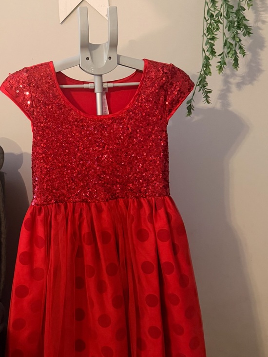 Justice Other - Justice Girls 14 Red Sequin Polka Dot Formal Dress